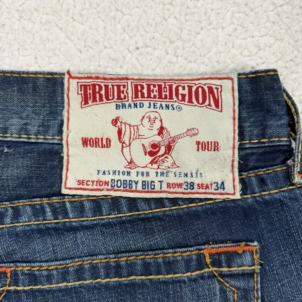 True Religion Bobby Big T Jeans Men's 38 (Actual 40x32) USA Made Y2K Streetwear